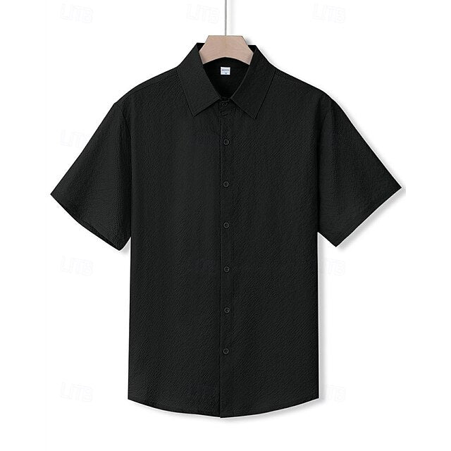 Button Casual Up Beach Shirt Summer Men's