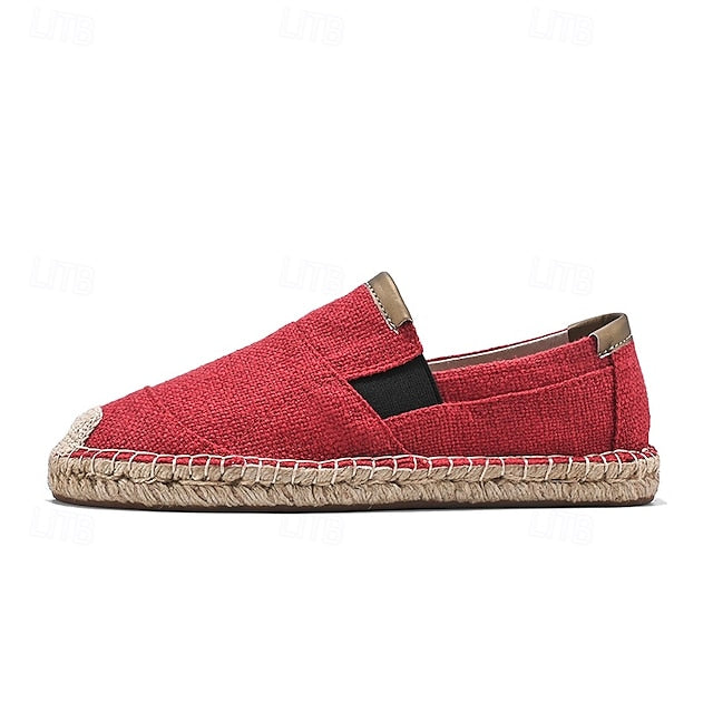 with Red Sole - Espadrille Men's Shoes Jute Slip-On