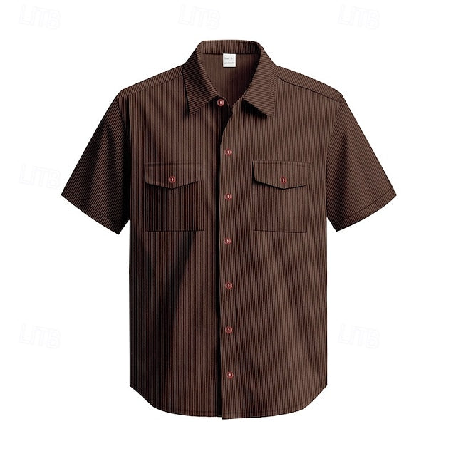 Men's Button Beach Casual Summer Up Shirt