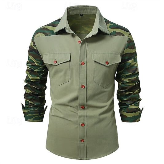 Shirt Workwear Casual Work Men's Shirts Button