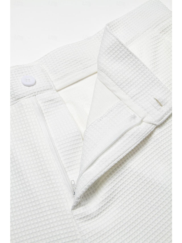 Slacks Pants Trousers Pants Dress Pants Men's Suit Waffle