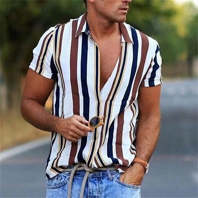 Summer Up Shirt Button Men's Casual Beach