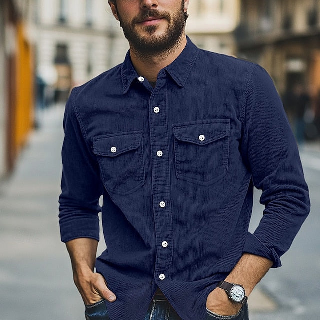 Men's Shirt Summer Button Casual Up Beach