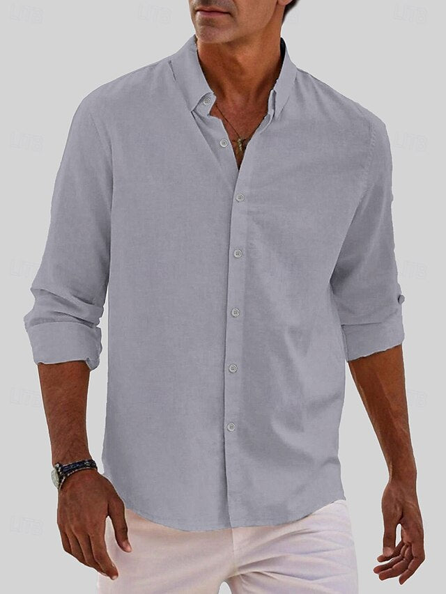 T Classic Long Men's Standard Casual Shirt Fit Beach