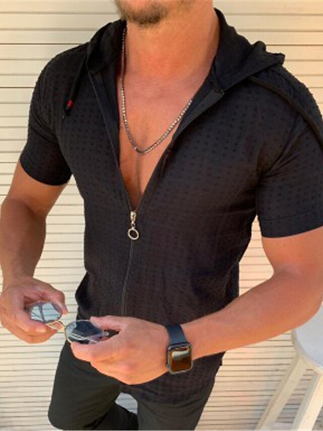 Summer Men's Casual Black Beach Shirt Wear