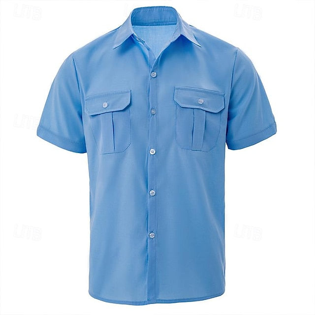 Beach Summer Casual Men's Shirt Button Up Wear