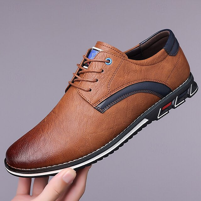 Shoes Everyday Men's Casual – Brown Lace-Up Comfortable