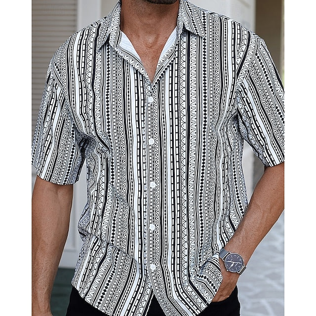 Casual Up Summer Shirt Work Men's Button