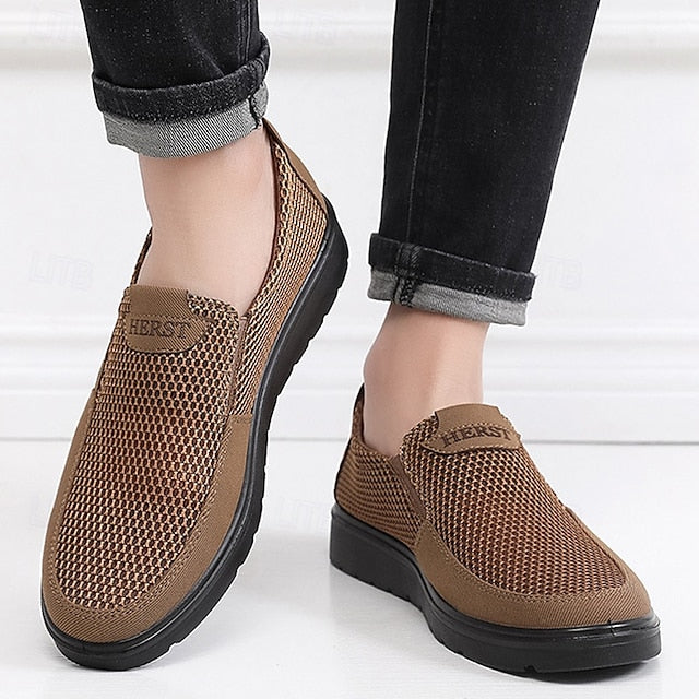 and Sneakers Slip-On Men's Breathable Lightweight Mesh -