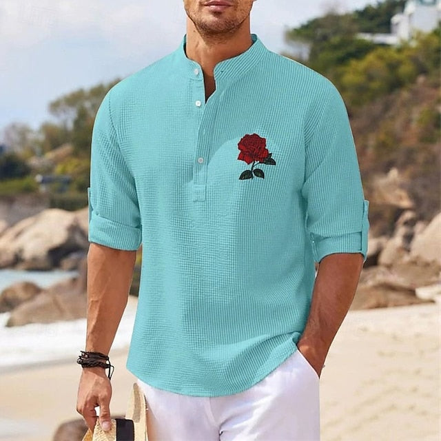 Men's Beach Shirt Summer Popover Casual