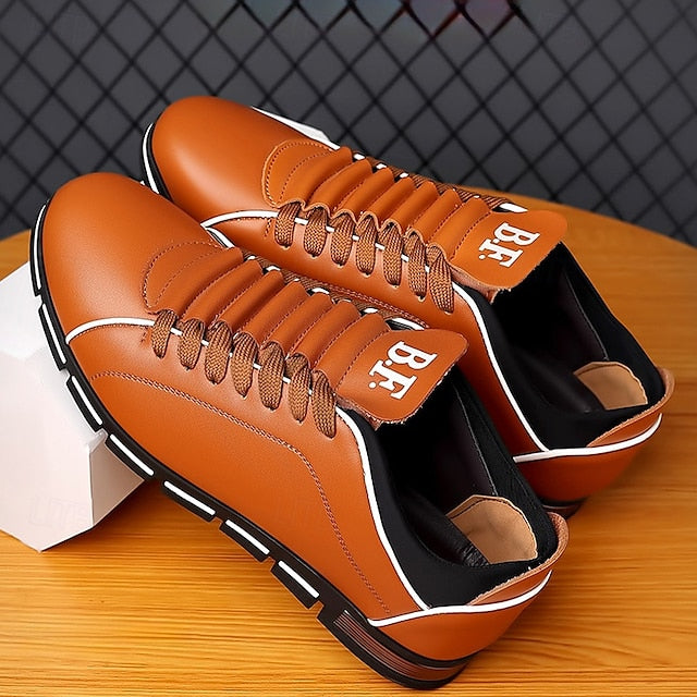 Faux Red Stylish Casual Leather – Sneakers Men's