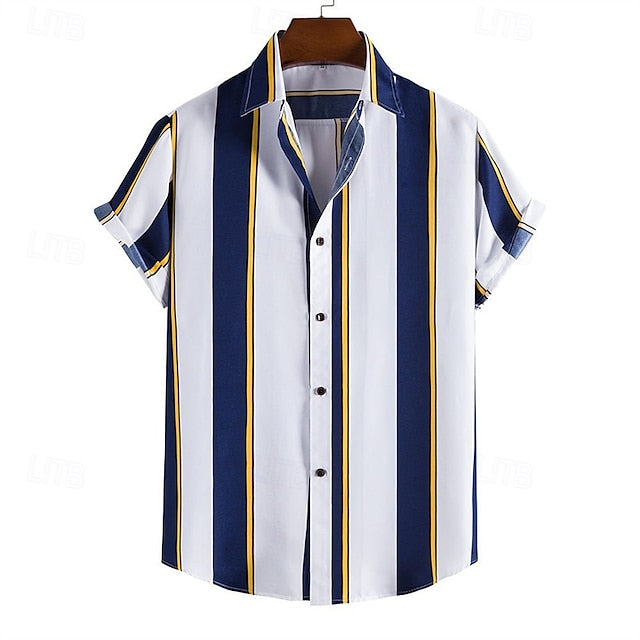 Shirt Men's Casual Beach Summer Up Button
