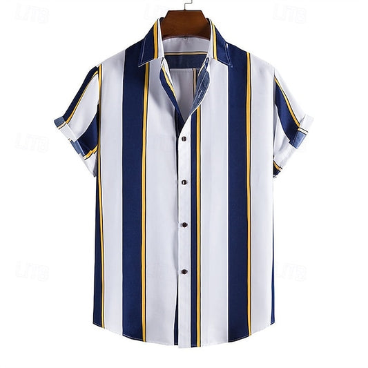 Shirt Men's Casual Beach Summer Up Button