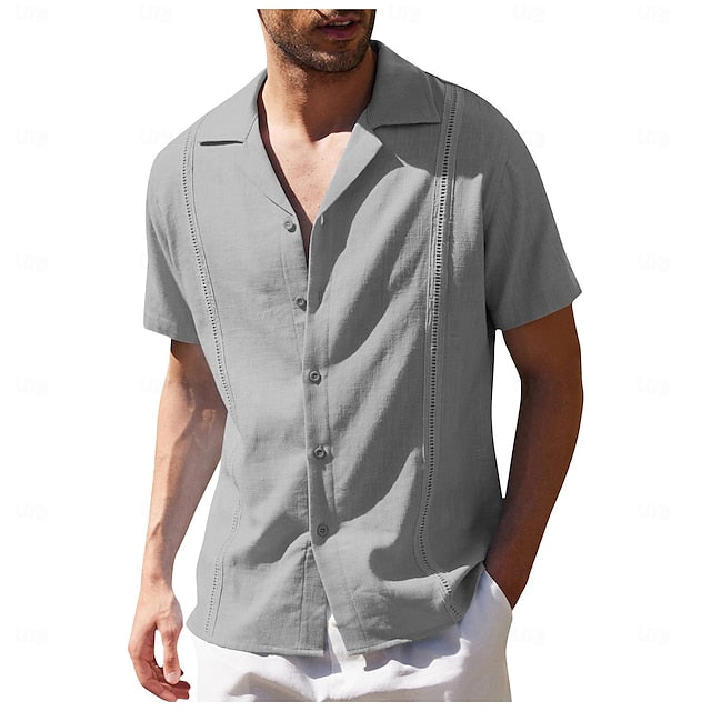 Men's Hawaiian Linen Summer Shirt Beach