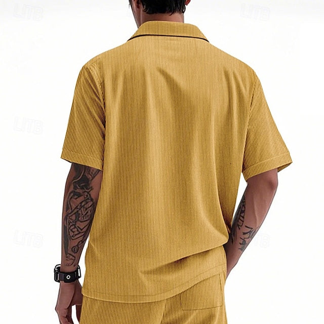 Men's Button Beach Casual Summer Up Shirt