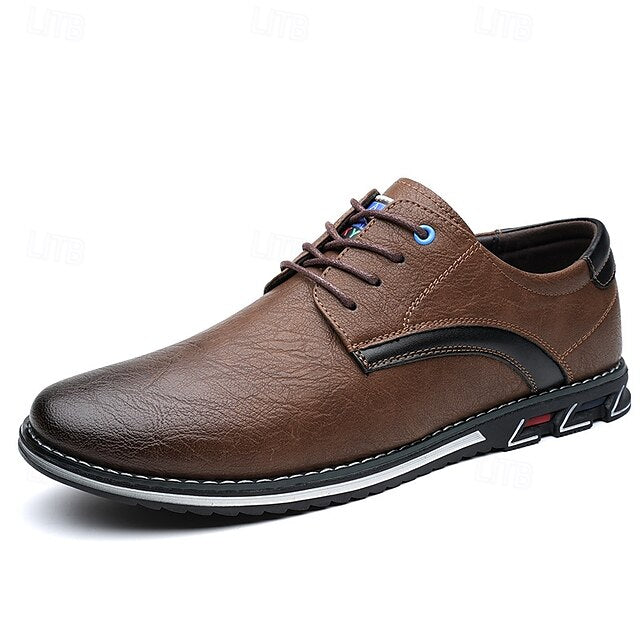 Shoes Everyday Men's Casual – Brown Lace-Up Comfortable