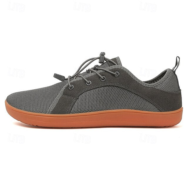 Sole with Gray Sneakers – Knit Breathable Orange Men's