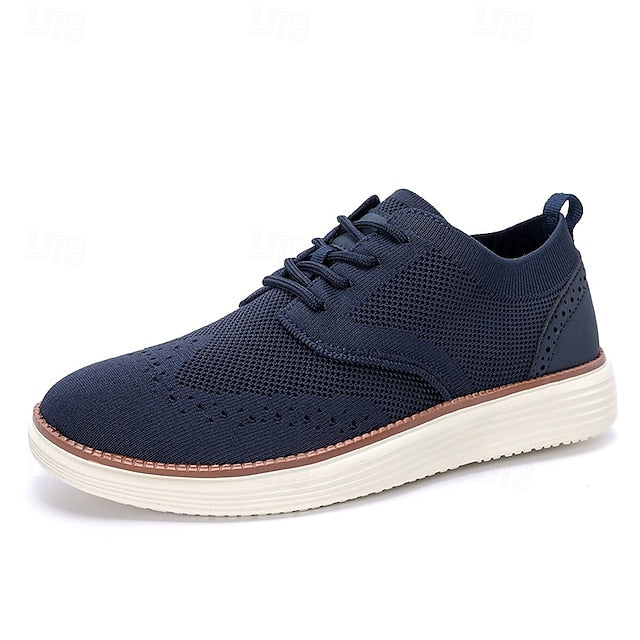 Lace-Up - Sneakers Men's Breathable Brogue Knit Casual