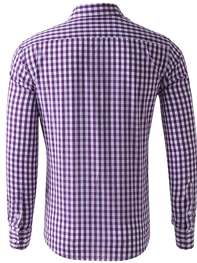 Men's Shirt Shirts Casual Button Checked Up