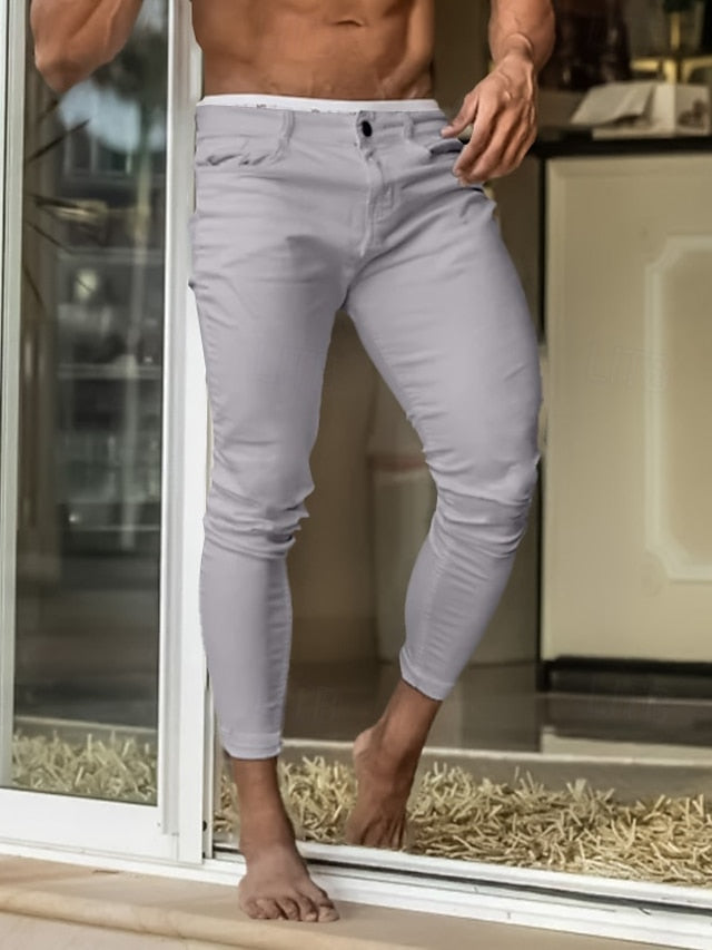 Skinny Chinos Pants Men's Trousers Chino Casual
