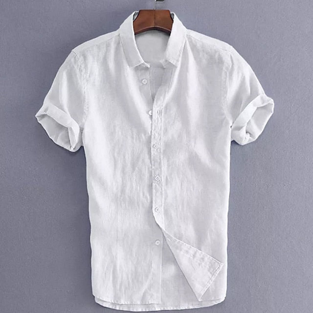 Summer Up Linen Wear Shirt Button Men's Beach