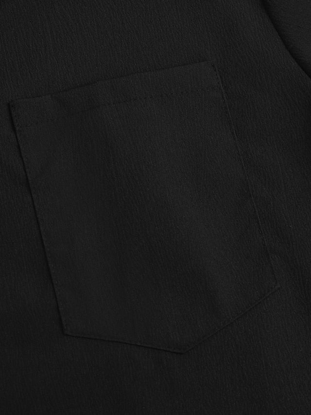 Casual Black Up Button Men's Summer Shirt