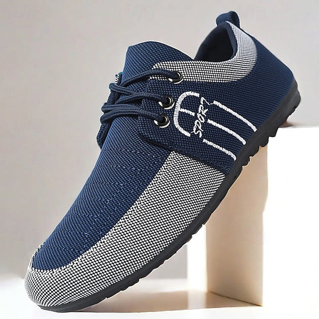 Contrasting Textures Slip-On Casual Shoes Nylon Men's with