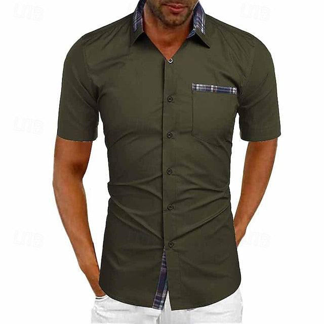 Summer Men's Casual Button Beach Shirt Up