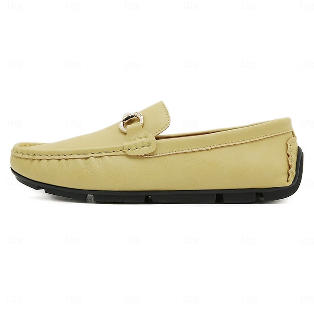 with Moccasins Men's Yellow Buckle Metal
