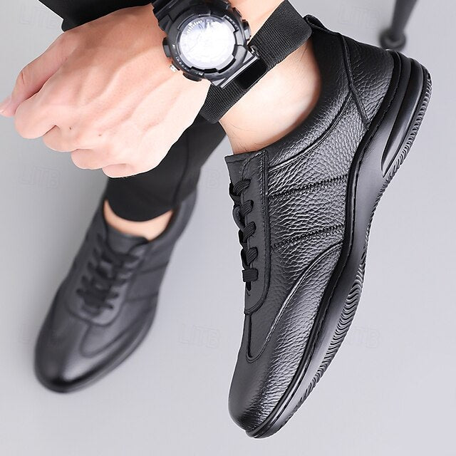 Men’s Sports Lightweight Sneakers Comfortable Leather –