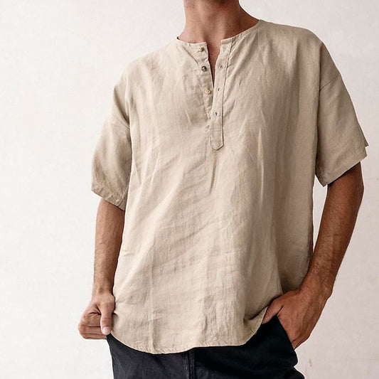 Linen Shirt Summer Cotton Men's
