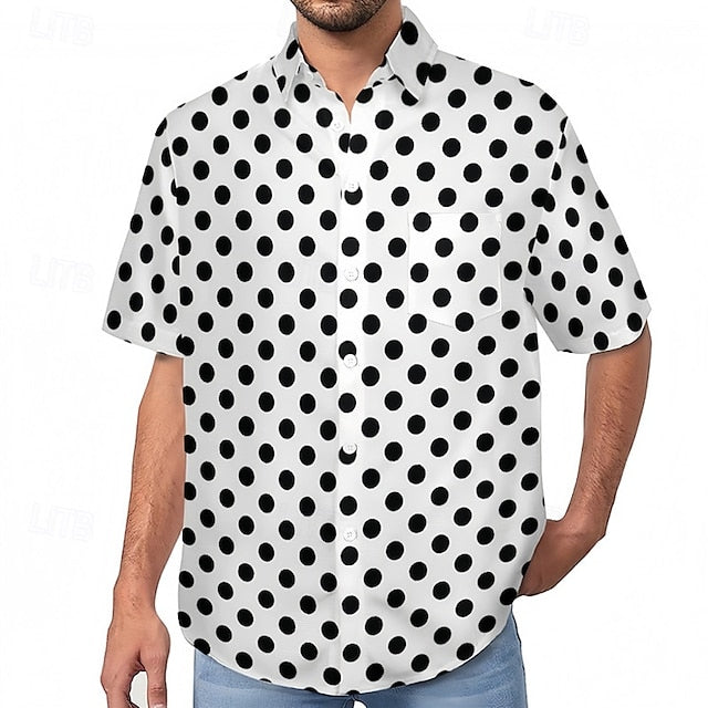 Beach Men's Shirt Button Up Summer Casual
