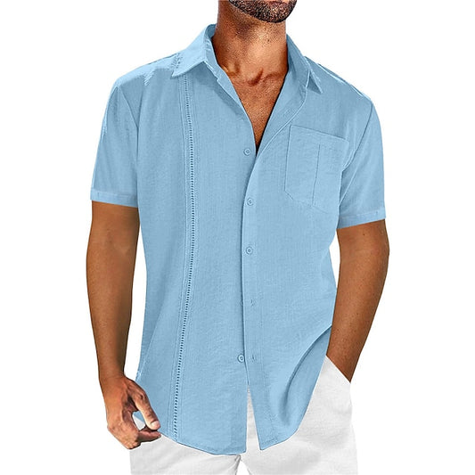 Linen Shirt Cotton Men's Guayabera