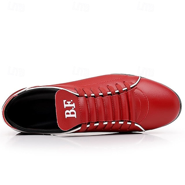 Faux Red Stylish Casual Leather – Sneakers Men's