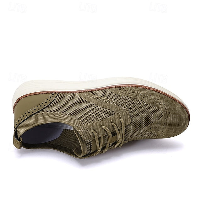 Lace-Up - Sneakers Men's Breathable Brogue Knit Casual