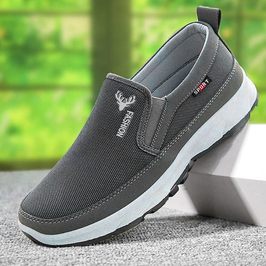 Breathable Mesh Men's Casual and White Black Slip-On