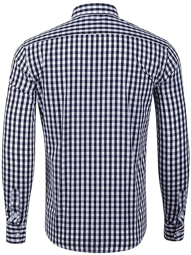 Men's Shirt Shirts Casual Button Checked Up