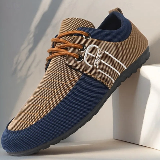 Contrasting Textures Slip-On Casual Shoes Nylon Men's with