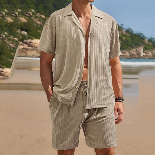 Up Button Beach Shirt Summer Men's Casual