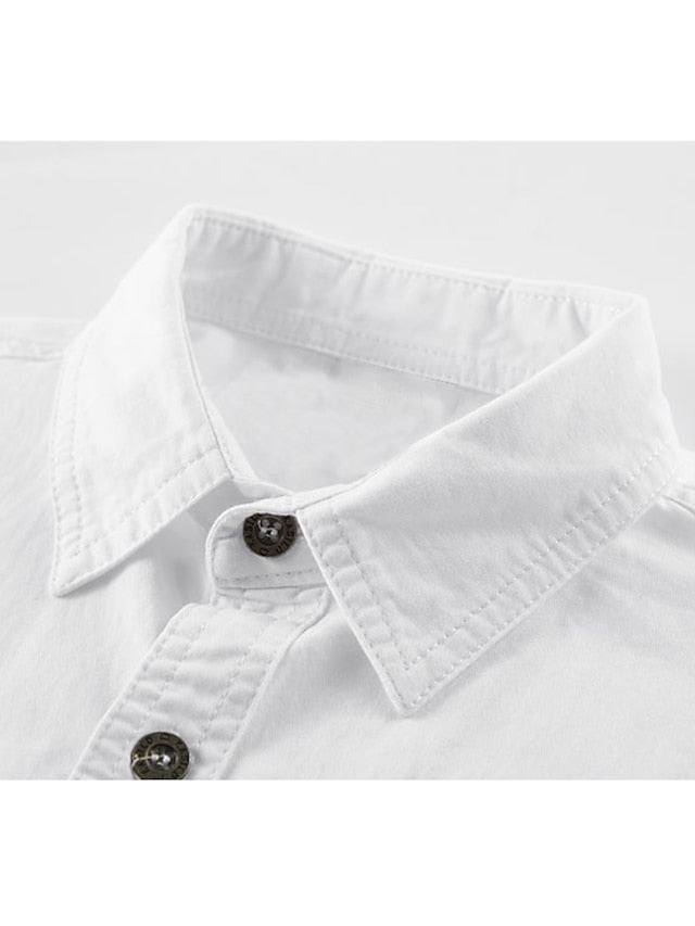 Button Cargo Up Men's Work Shirt Casual