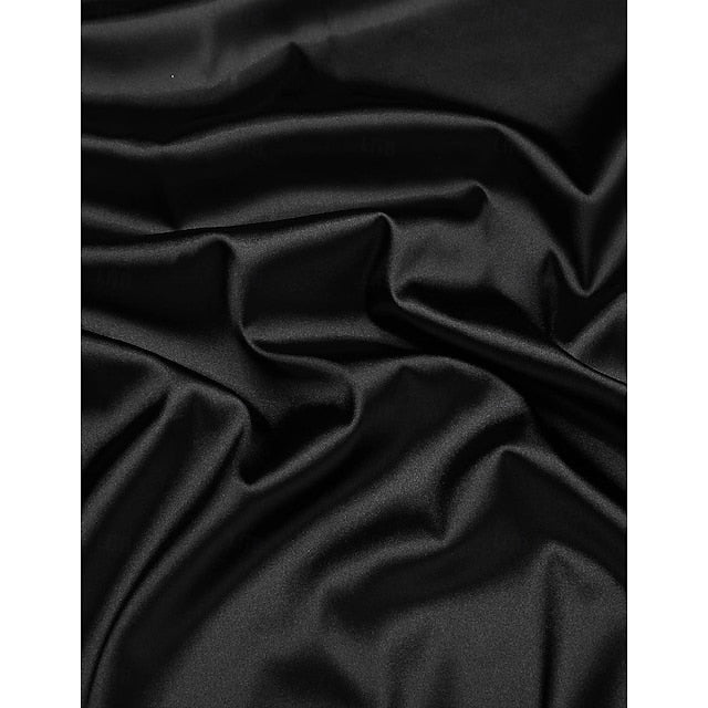 Button Shirt Casual Satin Plain Men's Up