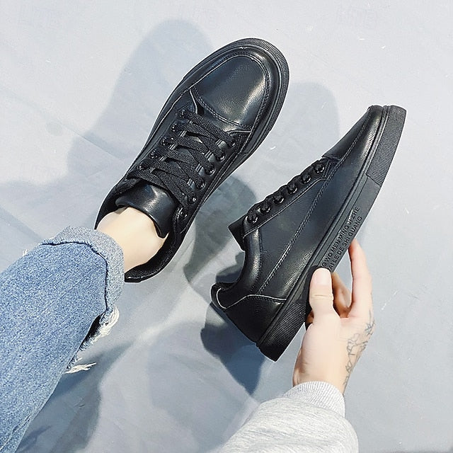 Closure and with Men's Casual Lace-up White Sneakers