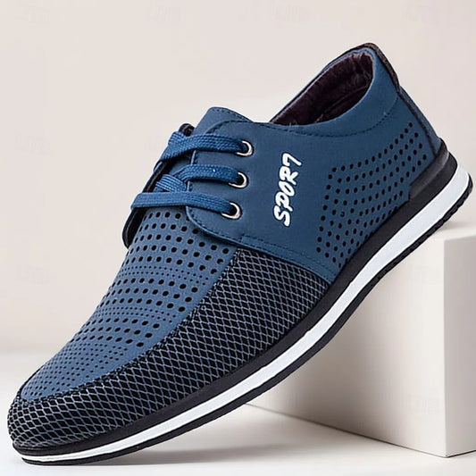 Breathable - with Navy Mesh Shoes Blue Upper Men's Sports