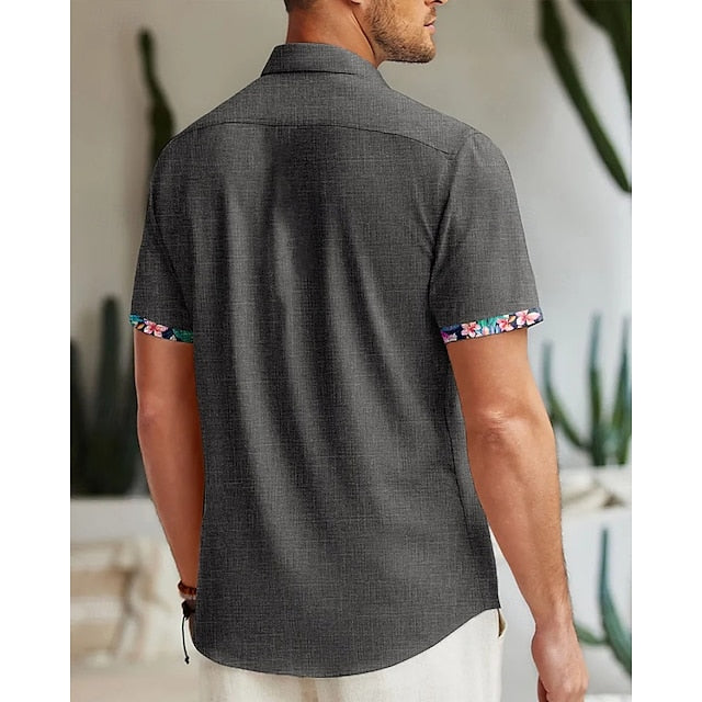 Casual Beach Up Summer Shirt Button Men's
