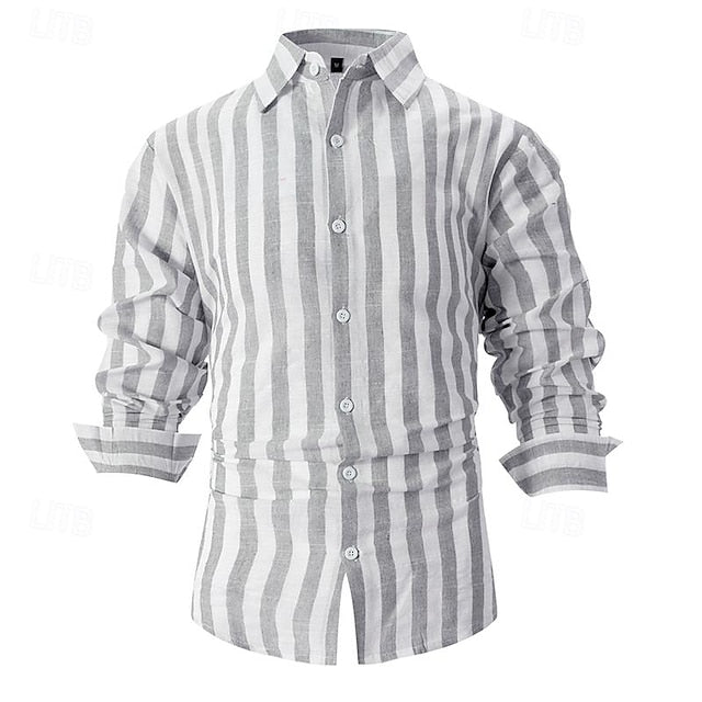 Shirt Summer Casual Beach Men's Up Button
