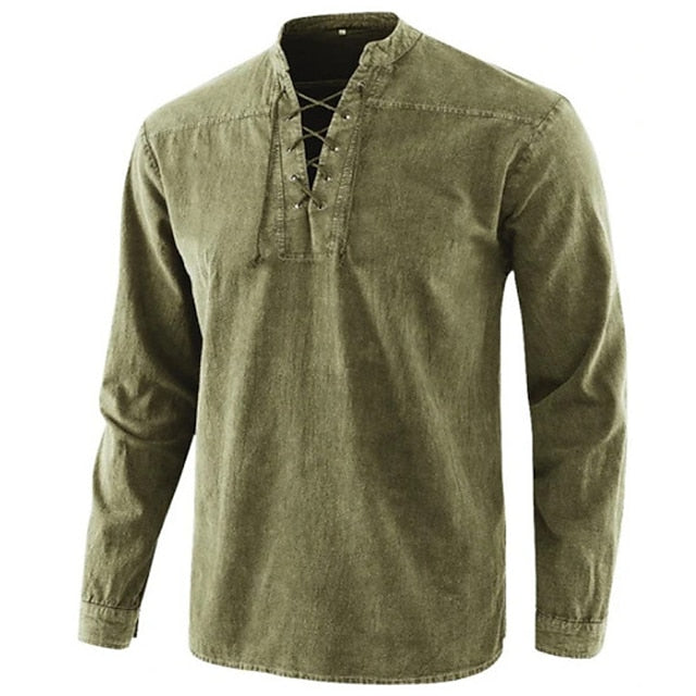 Collar Summer Band Men's Light Black Shirt