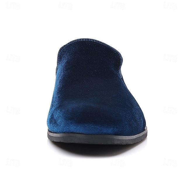 Red Dress Velvet Men's Shoes Slip-On
