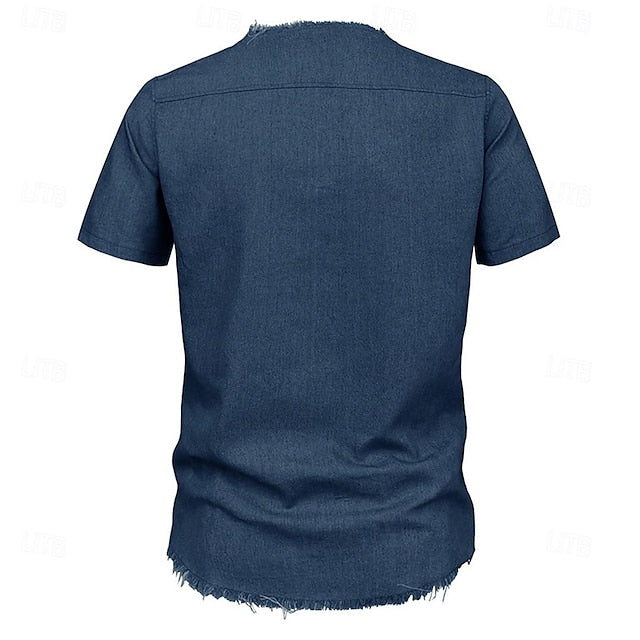 Summer Denim Men's Calico Chambray Shirt