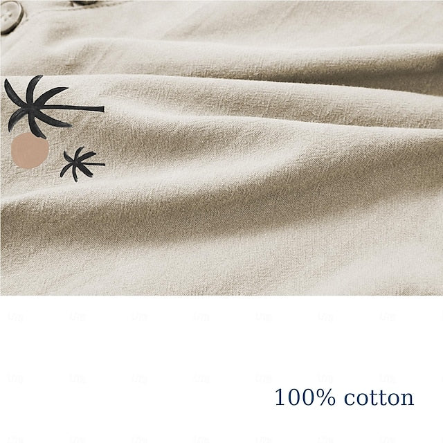 Street Shirt Beach Coconut Outdoor Men's Tree Khaki