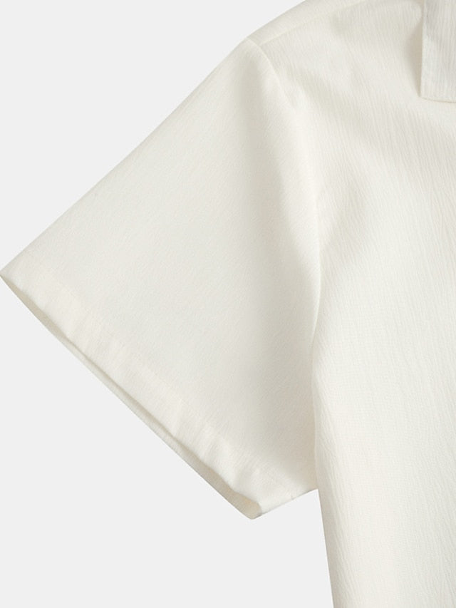 Casual Black Up Button Men's Summer Shirt
